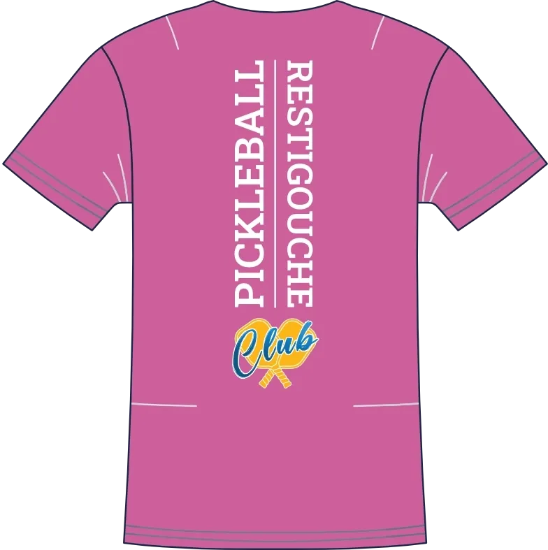 Back design for women's v-neck t-shirt in pink color